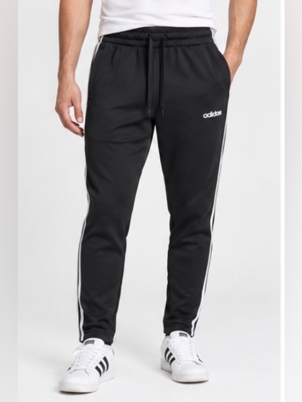adidas Navy Joggers with White 3-Stripes